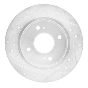 Infiniti G20 Brake Rotor (1) - Rear Right - R1 Concepts - Drilled & Slotted - Silver - `90-`06